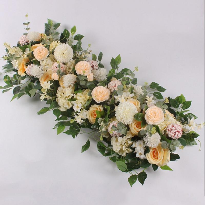 50/100cm DIY wedding flower wall arrangement supplies silk peonies rose artificial flower row decor wedding iron arch backdrop