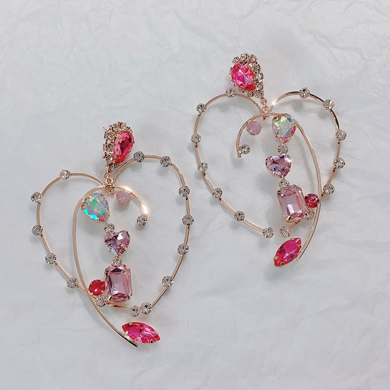 Korean Exaggerated Fashion Hollow Heart Crystal Drop Earrings For Women Girls Elegant Party Pendientes Jewelry Gifts
Korean Exaggerated Fashion Hollow Heart Crystal Drop Earrings For Women Girls Elegant Party Pendientes Jewelry Gifts