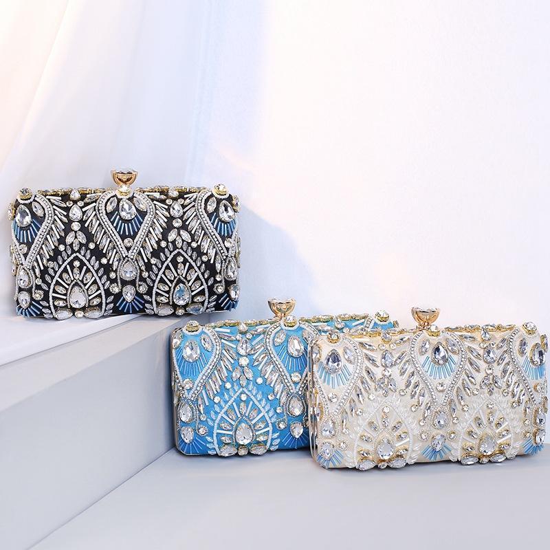 Handmade Crystal Beading Satin Evening Bag for Women Vintage Geometric Rhinestone Clutches Bag Wedding Bride Chain Messenger1, Black
Handmade Crystal Beading Satin Evening Bag for Women Vintage Geometric Rhinestone Clutches Bag Wedding Bride Chain Messenger1, Black