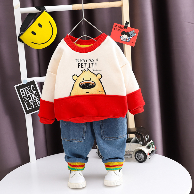 HYLKIDHUOSE Toddler Infant Clothing Sets 2020 Autumn Winter Boys Girls Clothes Children Kids Warm Casual Plus Tops Cartoon PantsX1019