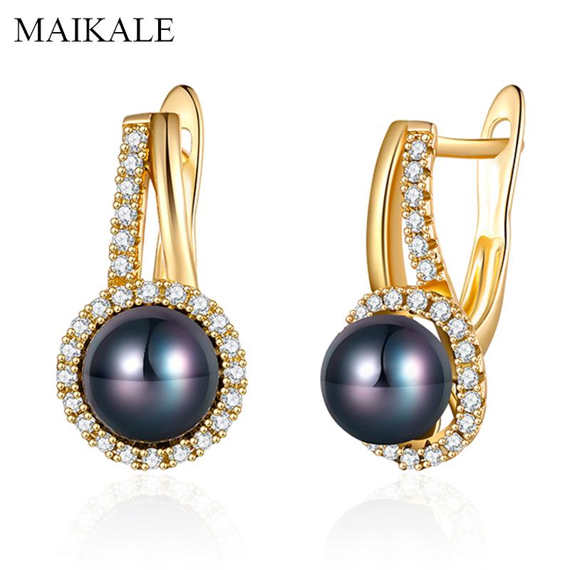 MAIKALE New Fashion Black Red Pearl Stud Earrings for Women Gold Silver Color Zirconia Earrings with Pearl Wedding Party Jewelry
MAIKALE New Fashion Black Red Pearl Stud Earrings for Women Gold Silver Color Zirconia Earrings with Pearl Wedding Party Jewelry