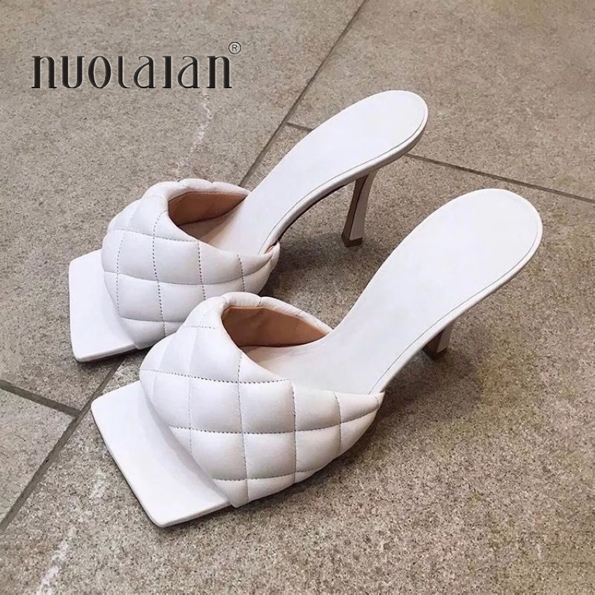 New Summer Women Square Toe Sandals Ladies Pu Leather Plaid Outside Thin High Heels Slippers Female Fashion Woman Shoes 201021, Dct-x red 
New Summer Women Square Toe Sandals Ladies Pu Leather Plaid Outside Thin High Heels Slippers Female Fashion Woman Shoes 201021, Dct-x red