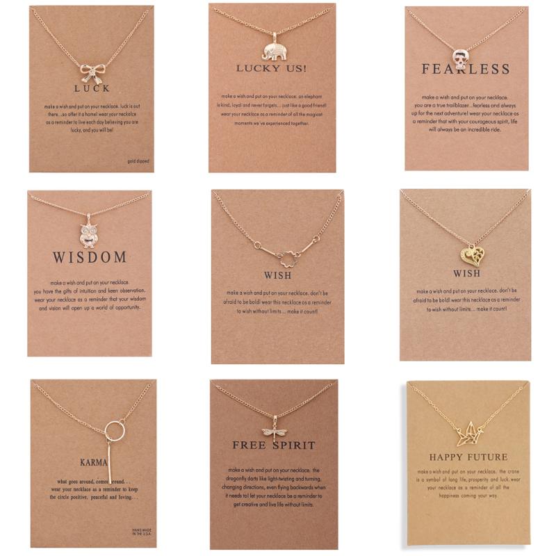Luck Animal Necklace Elephant Dragonfly Heart Star Flower Necklaces Vintage Message Necklace Pendant Charm Women Wedding Gift
Luck Animal Necklace Elephant Dragonfly Heart Star Flower Necklaces Vintage Message Necklace Pendant Charm Women Wedding Gift