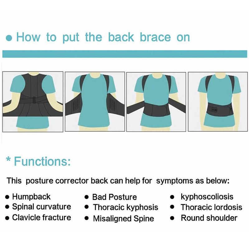 Adjustable Posture Corrector Back Support Shoulder Brace Postures Correctors Spine Corrector Health Postural Fixer Tape Corrector De Postura Espalda