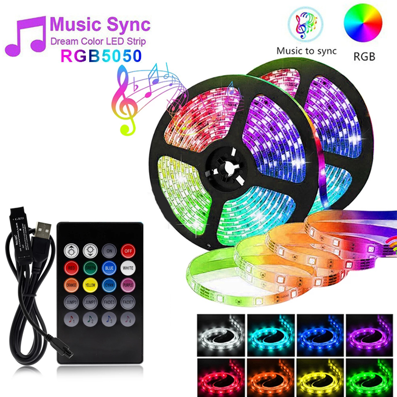 Waterproof USB LED Strip Light SMD 5050 Music Control RGB RF Remote Flexible Tape String Lamp For DV desktop background
Waterproof USB LED Strip Light SMD 5050 Music Control RGB RF Remote Flexible Tape String Lamp For DV desktop background