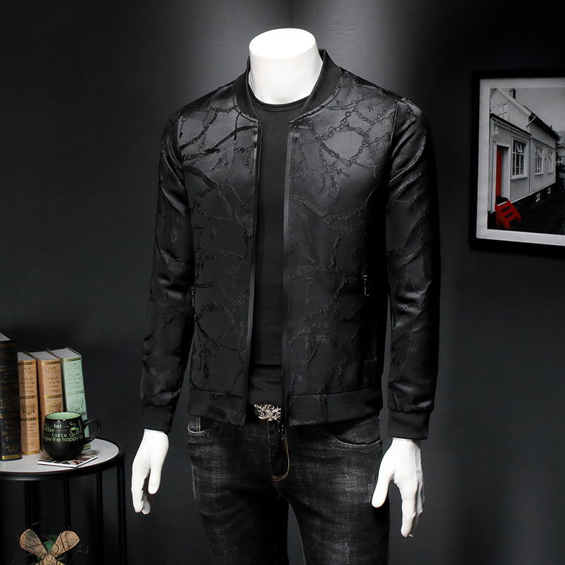Vintage Black Jacket Men Spring Slim Fit Jacquard Bomber Jacket Coat Men High Quality 5xl Chaqueta Hombre Casual Bomber Outfit 201127