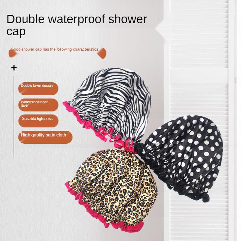 Women's Double-layer Satin Bath Cap Waterproof Thickened Cap Printing Bathroom Daily Necessities Wholesale Customization
Women's Double-layer Satin Bath Cap Waterproof Thickened Cap Printing Bathroom Daily Necessities Wholesale Customization