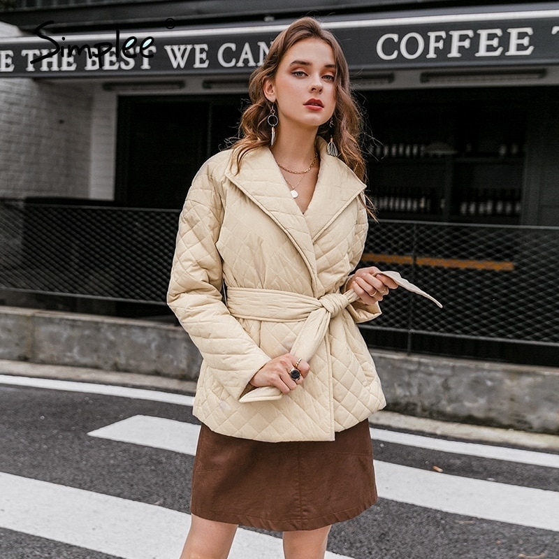 Simplee Warm short cotton padded parkas womens New belted autumn winter coats female Long sleeves elegant lapel overcoat 210203, Color 3
Simplee Warm short cotton padded parkas womens New belted autumn winter coats female Long sleeves elegant lapel overcoat 210203, Color 3