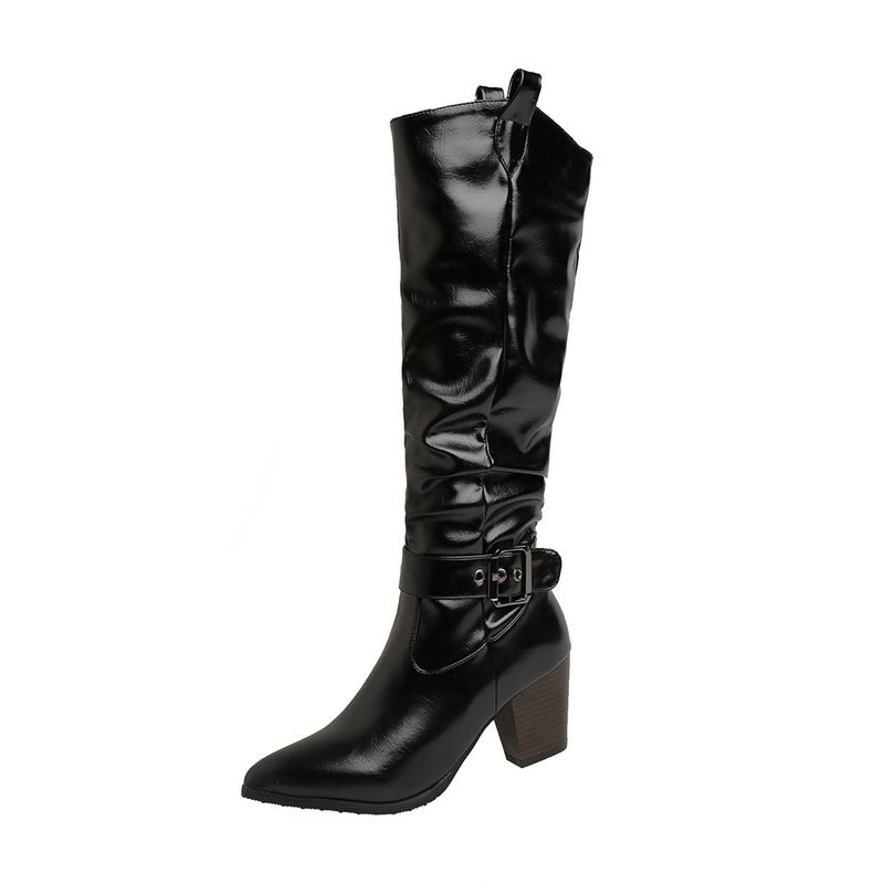 2021 New Pointed Toe Slip on Knee Boots Autumn Winter Square High Heel Women Pu Leather Ladies Shoes Big Size 34-43 At05, Black
2021 New Pointed Toe Slip on Knee Boots Autumn Winter Square High Heel Women Pu Leather Ladies Shoes Big Size 34-43 At05, Black