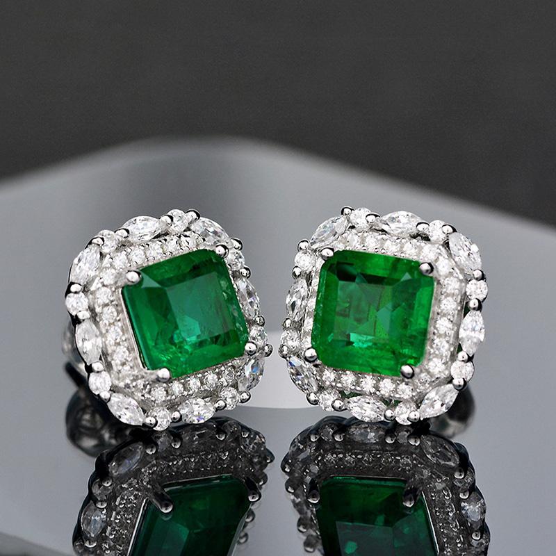 Hot Sale Real Solid 925 Sterling Silver Emerald Diamond Stud Earrings for Women Luxury Anniversary Party Fine Jewelry Gifts
Hot Sale Real Solid 925 Sterling Silver Emerald Diamond Stud Earrings for Women Luxury Anniversary Party Fine Jewelry Gifts