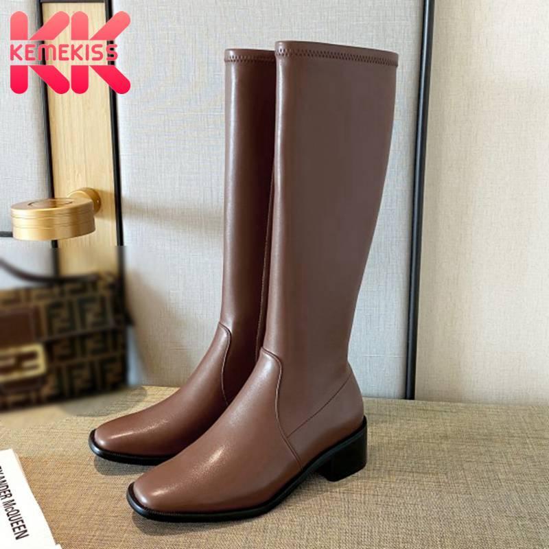 KemeKiss Women Knee High Boots Genuine Leather Square Heel Woman Winter Long Boots Fashion Shoes Woman Footwear Size 34-391, Black
KemeKiss Women Knee High Boots Genuine Leather Square Heel Woman Winter Long Boots Fashion Shoes Woman Footwear Size 34-391, Black