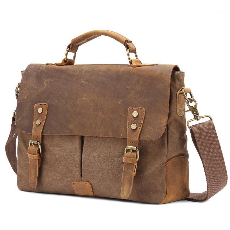 Vintage Canvas Leather Crossbody Shoulder Bag Messenger Bag Men Women School Office Business briefcase Laptop1, Brown
Vintage Canvas Leather Crossbody Shoulder Bag Messenger Bag Men Women School Office Business briefcase Laptop1, Brown