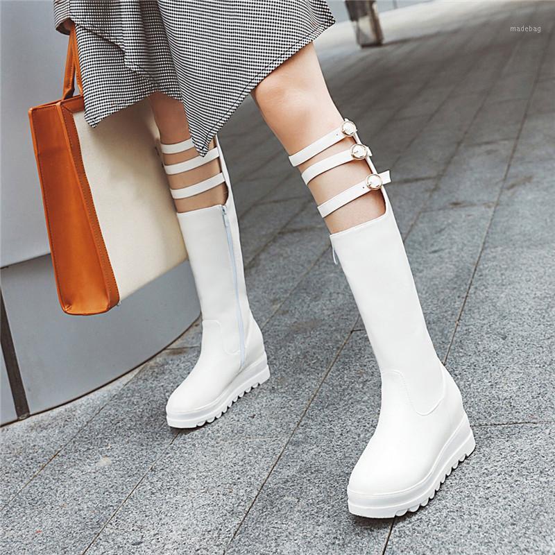 YMECHIC Sweet Pink White Black Wedges Platform Lolita Shoes Gladiator Buckle Strap Knee High Knight Riding Boots Winter Botas1
YMECHIC Sweet Pink White Black Wedges Platform Lolita Shoes Gladiator Buckle Strap Knee High Knight Riding Boots Winter Botas1