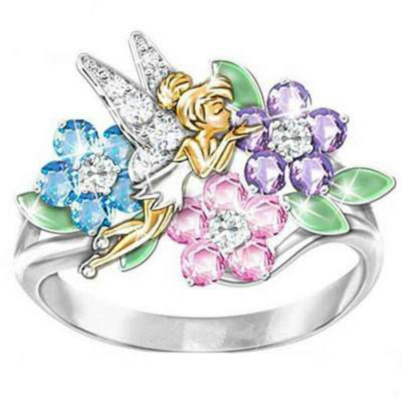 Februaryfrost Brand Romantic Fairy Shaped Jewelry Women Ring With Colorful Cubic Zircon Stone Luxury Flower New Year's Birthday Gift Fo
Februaryfrost Brand Romantic Fairy Shaped Jewelry Women Ring With Colorful Cubic Zircon Stone Luxury Flower New Year's Birthday Gift Fo