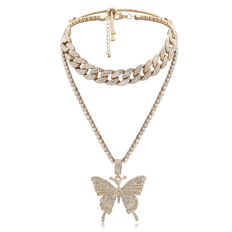 Fashion Women Butterfly Pendant Necklace Charm Bling Gold Color Double Layer Butterfly Choker Jewelry Necklaces for Women
Fashion Women Butterfly Pendant Necklace Charm Bling Gold Color Double Layer Butterfly Choker Jewelry Necklaces for Women