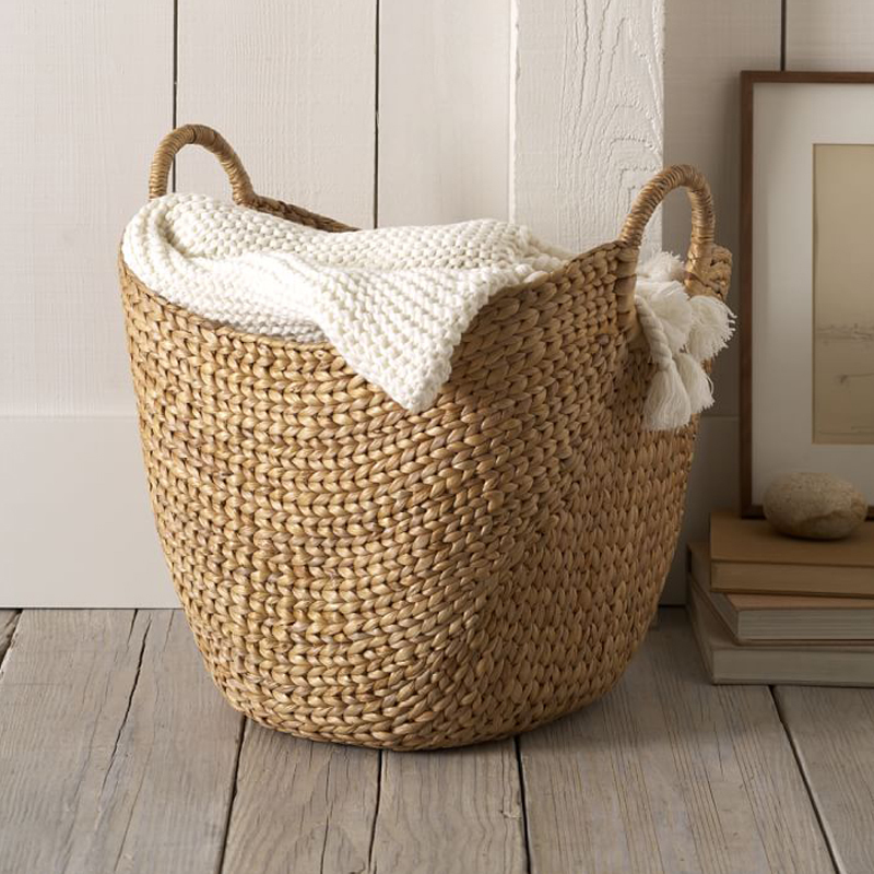 Clothing storage basket hand-woven natural grass large storage basket LJ201204