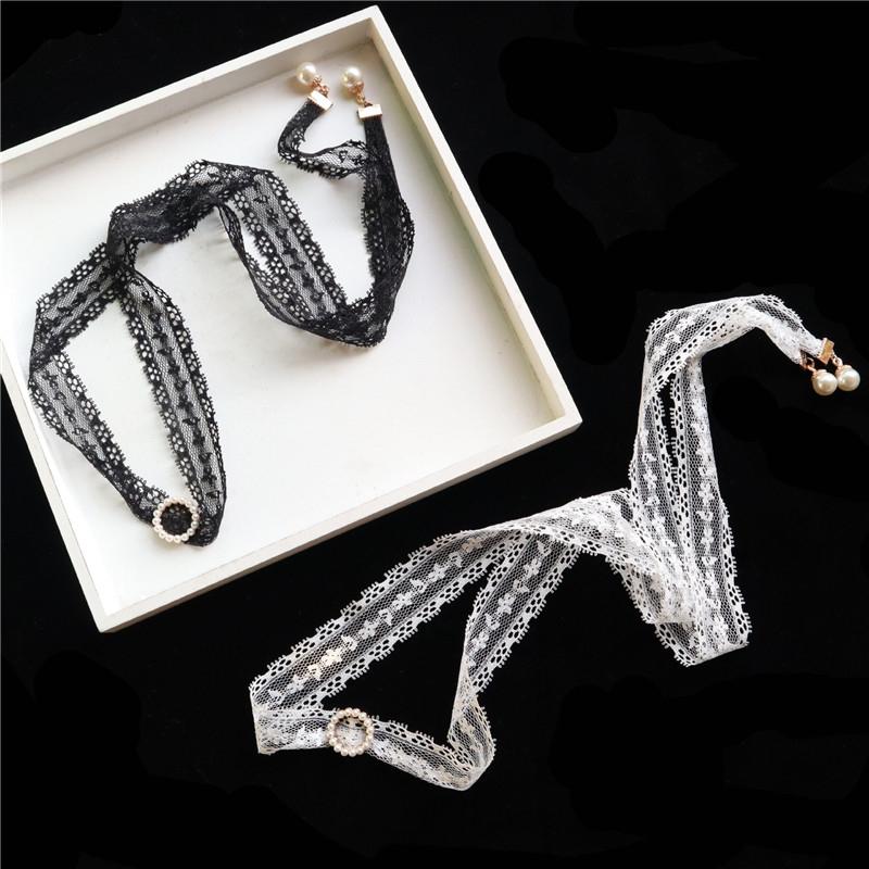 2020 New Spring Korea White Hollow Flower Lace Pearl Round Ribbon Bow Necklace Choker Clavicle Necklace For Girl Cute Jewelry
2020 New Spring Korea White Hollow Flower Lace Pearl Round Ribbon Bow Necklace Choker Clavicle Necklace For Girl Cute Jewelry