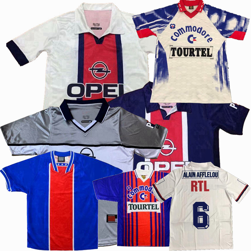 

Retro soccer jerseys 1990 91 92 93 94 95 96 97 98 99 2006 2007 Paris OKOCHA RAI WEAH GINOLA WORNS SIMONE LEROY Loko ROCHE BRAVO AVELAINE home away football shirt, 90/91 home