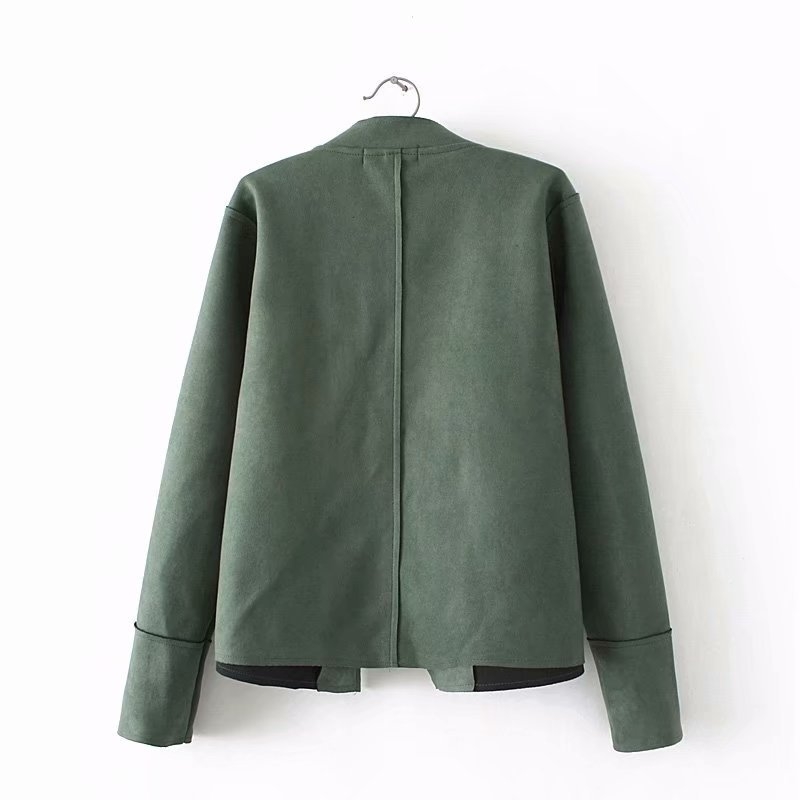 Casual Women Jackets Suede Coats Plus Size XXXL Solid Short Style Pockets Open Stitch Jacket Outerwear SWM1205 201026