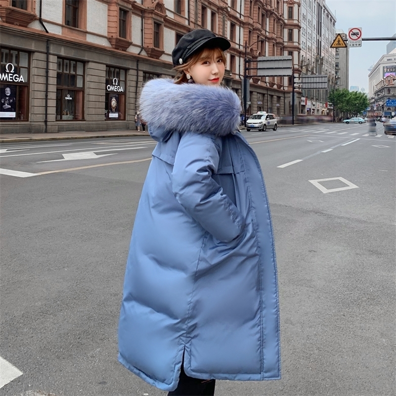Double Two Sides Winter Jacket Women Hooded Thicken Fur Female Long Warm Parka Outwear Oversize Coat Y201001