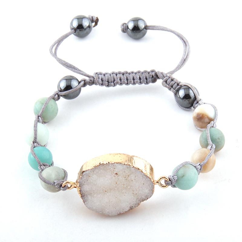Charm Bracelets Fashion Beautiful White Druzy Link Amazonite Natural Stone Beads Wrap & Bangles
Charm Bracelets Fashion Beautiful White Druzy Link Amazonite Natural Stone Beads Wrap & Bangles