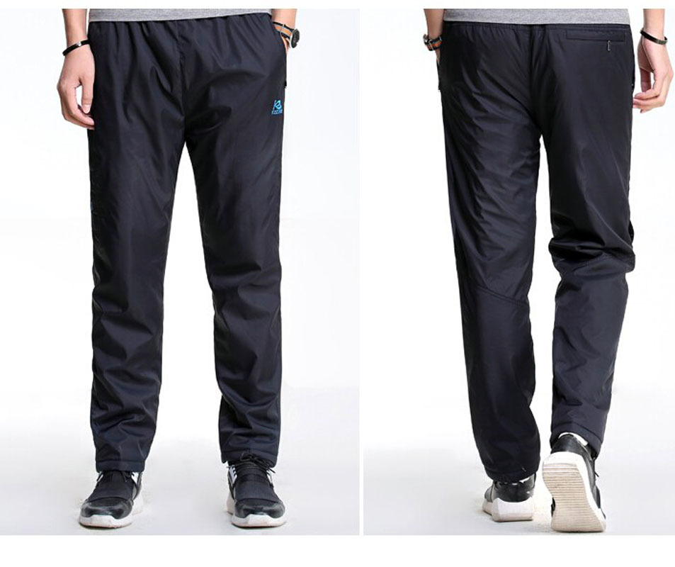 Men's Winter Super Warm Pants Fleece Thick Trousers Outdoors Thermal Waterproof Pants Zippers Fitted Sweatpants Joggers Men 3XL 201006