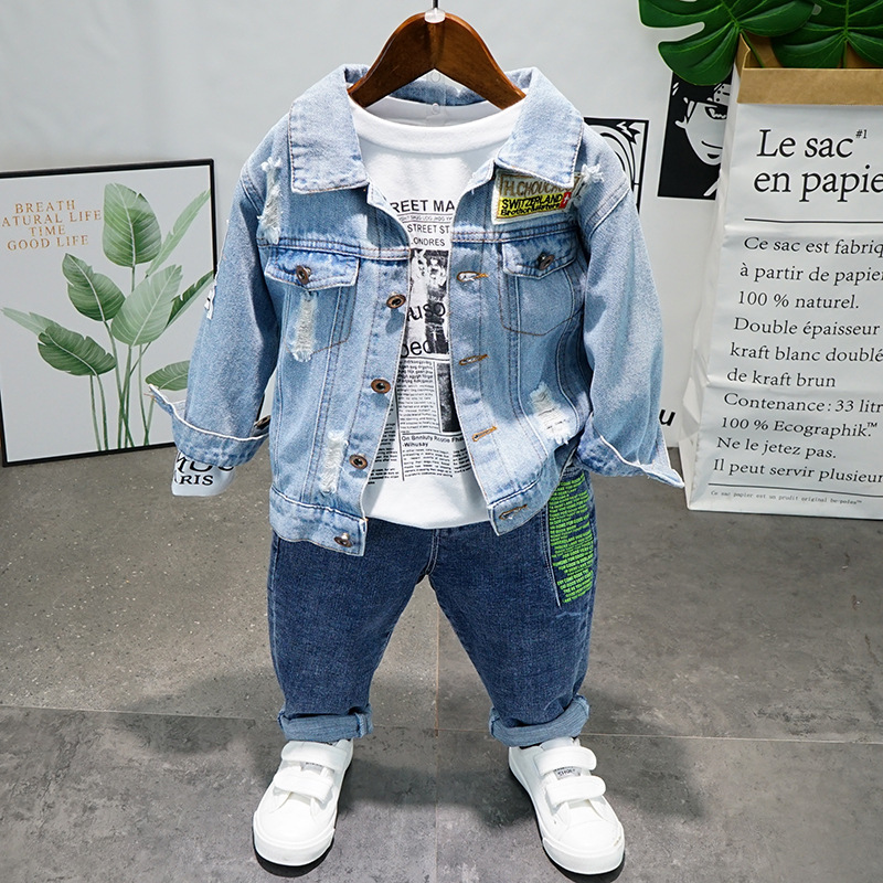 2020 Spring and Autumn New Products BOY'S Fashion Jeans Coat Base ShirtX1019