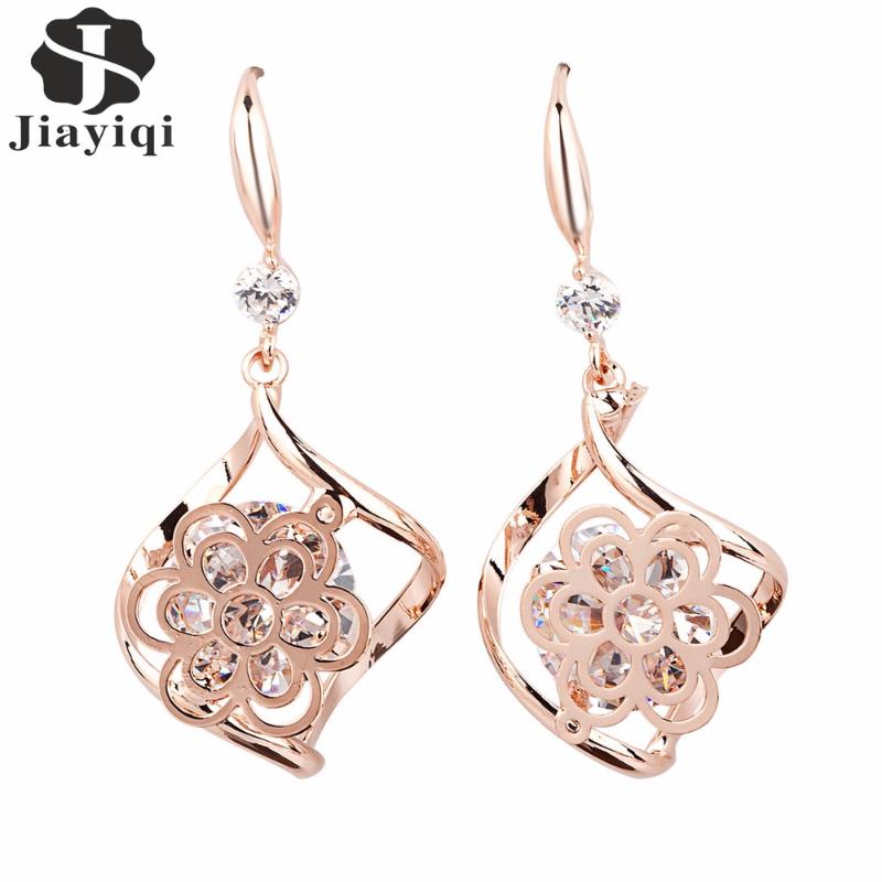 Jiayiqi 2020 New Fashion Rose Gold color Flower Shaped Crystal Earrings Hot Sale Cubic Zircon Fine Jewelry for Women Pendientes, Silver
Jiayiqi 2020 New Fashion Rose Gold color Flower Shaped Crystal Earrings Hot Sale Cubic Zircon Fine Jewelry for Women Pendientes, Silver