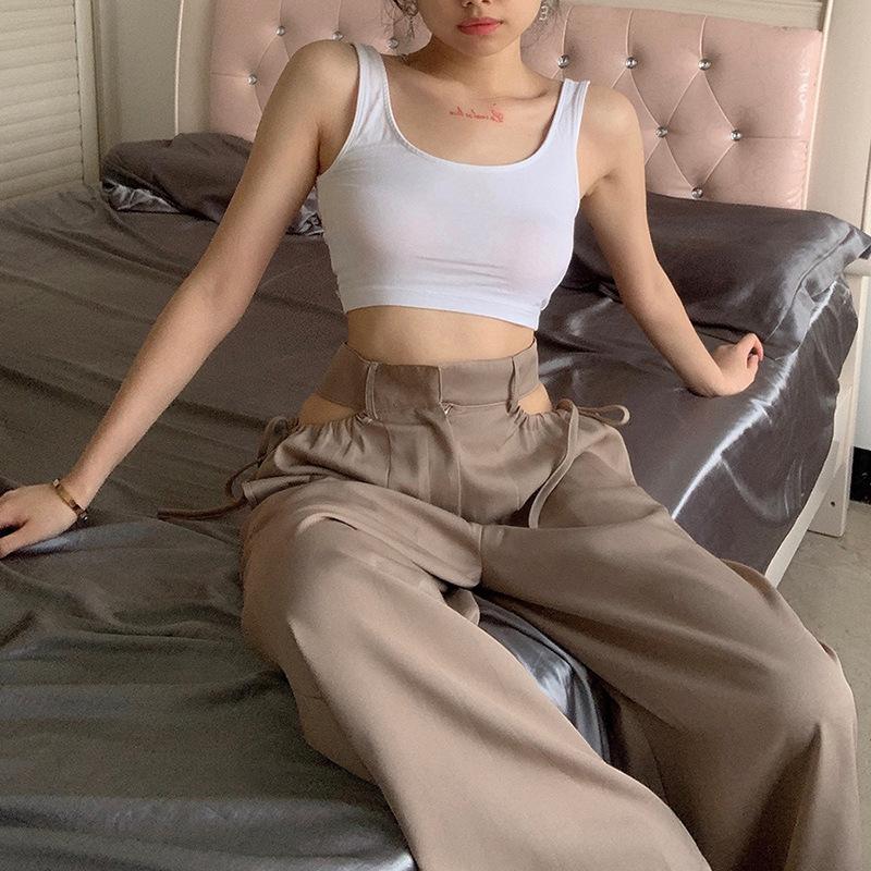 Summer Pants Women New High Waist Drawcord Hollow Out Loose Casual Pants Streetwear Women, Black
Summer Pants Women New High Waist Drawcord Hollow Out Loose Casual Pants Streetwear Women, Black
