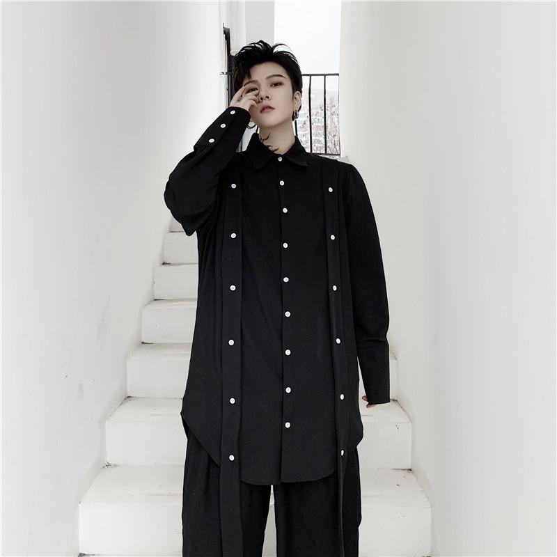 MIXCUBIC 2020 spring summer England style unique Detachable button streamer design shirts men casual loose shirts -XXL, Black
MIXCUBIC 2020 spring summer England style unique Detachable button streamer design shirts men casual loose shirts -XXL, Black