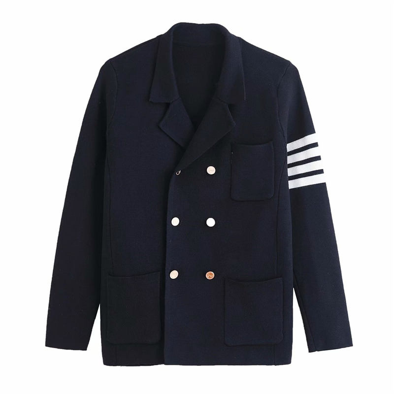 2021 New Elegant Women Notched Collar Blazer Fashion Ladies Plaid Knitted Coats Preppy Style Female Chic Double Breasted Jacket X4cl, Black
2021 New Elegant Women Notched Collar Blazer Fashion Ladies Plaid Knitted Coats Preppy Style Female Chic Double Breasted Jacket X4cl, Black
