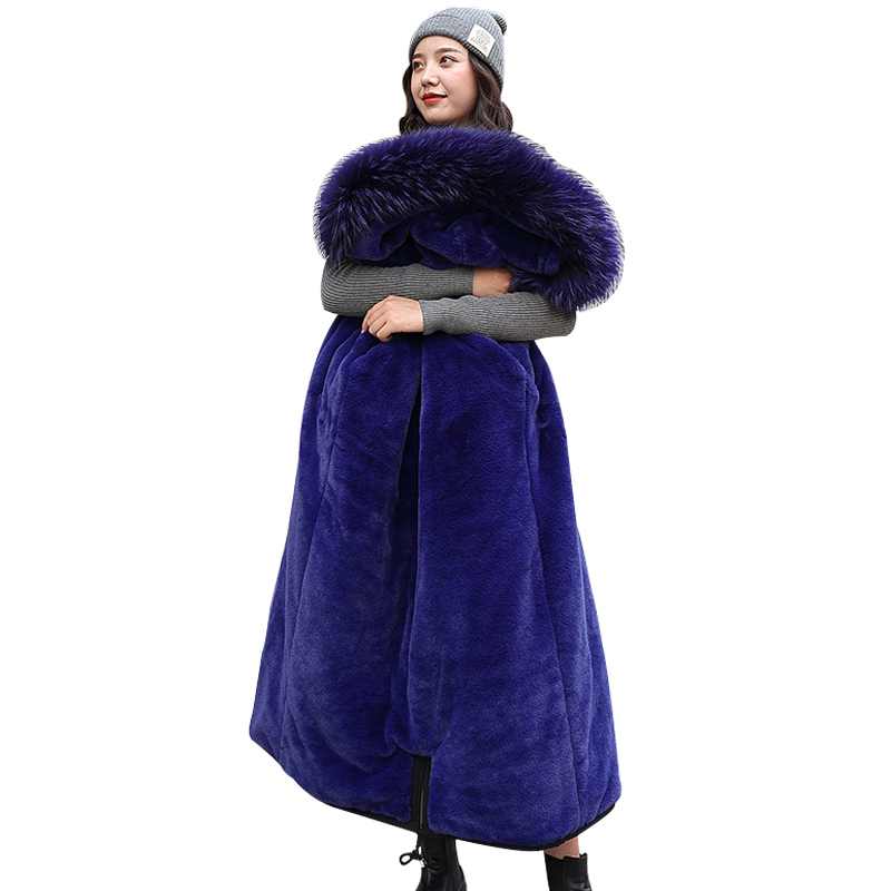 Winter Coats & Parkas new women coats hooded fur collar Slim long thick warm winter cotton coats snow 30 degree jackets 201019