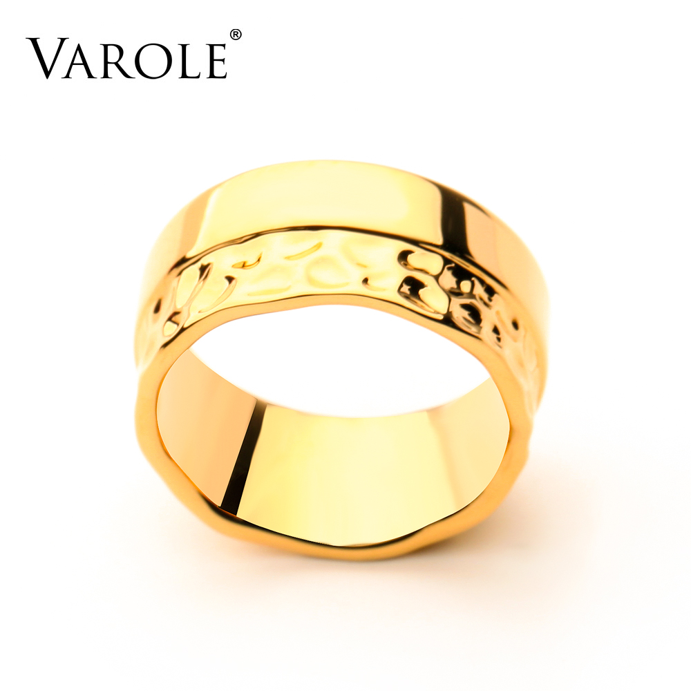 VAROLE Half Natural Texture Rings For Women Gold Color Width Ring Fashion Jewelry Anillos Mujer 2021
VAROLE Half Natural Texture Rings For Women Gold Color Width Ring Fashion Jewelry Anillos Mujer 2021