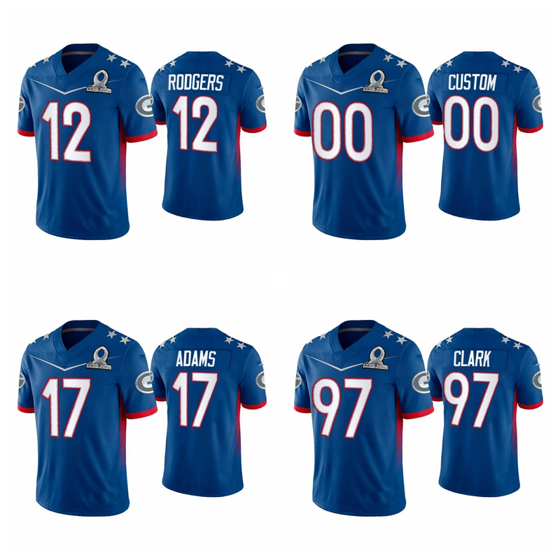 Green'' Bay''Packers''Men Kenny Clark Davante Adams Aaron Rodgers Custom 2022 NFC Pro Bowl Royal football Jersey, Black;red
Green'' Bay''Packers''Men Kenny Clark Davante Adams Aaron Rodgers Custom 2022 NFC Pro Bowl Royal football Jersey, Black;red