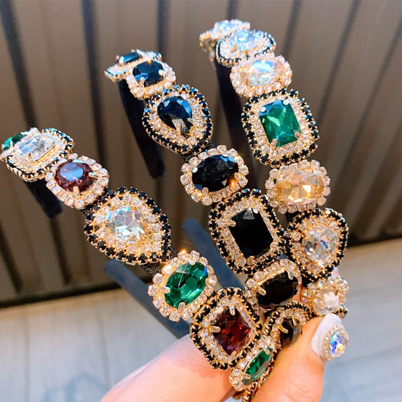 Baroque Style Women Headbands Fashion Rhinestone Sport Hair tools Bands accessories for Girl High Quality Bohemian Hairband Hair Jewelry
