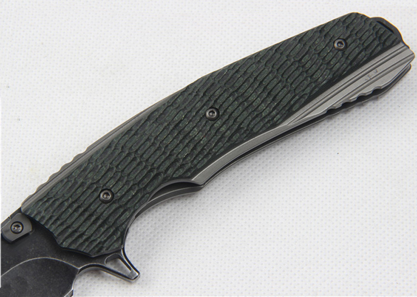High Quality Flipper Folding Knife D2 Black Stone Wash/Satin Finish Blade G10 + Steel Handle Ball Bearing Fast Open EDC Pocket Knives