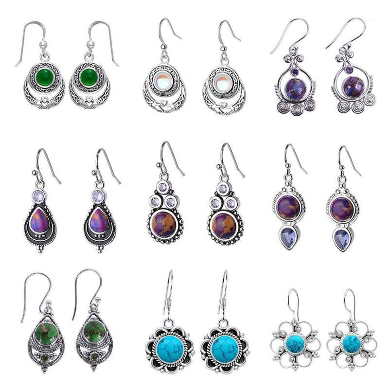Vintage Small Dangle Women Earrings Purple Green Synthetic Stone Silver Color Drop Earring Bohemia Jewelry aretes DBE0011
Vintage Small Dangle Women Earrings Purple Green Synthetic Stone Silver Color Drop Earring Bohemia Jewelry aretes DBE0011