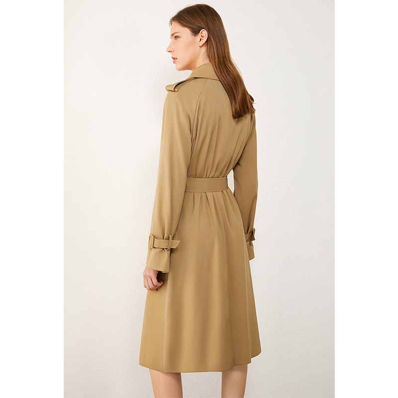 AMII Minimalism Autumn Winter Women's Windbreaker Fashion British Style Solid Lapel Belt Women's Trench Coat Women 12040443 201031