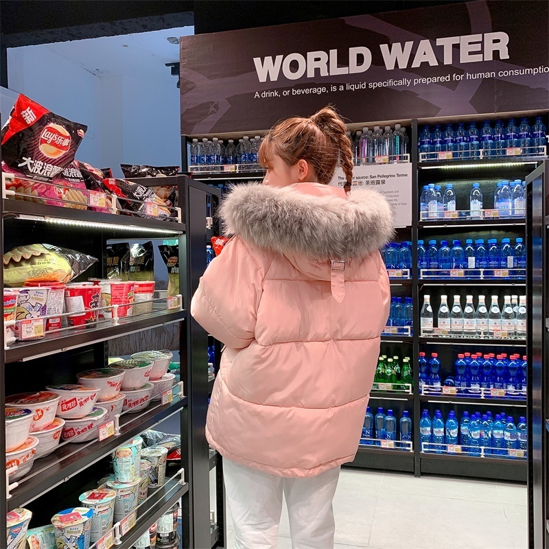 New Warm Thick Short Hooded Parka Coat Fashion Office Lady Winter Jacket Women Sweet Short Oversize Jacket Female 201019