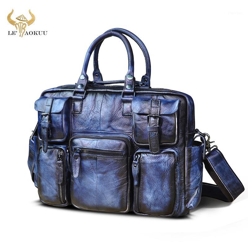 Men Natural Leather Vintage Blue Large Capacity Travel Briefcase Business 15.6" Laptop Case Attache Messenger Bag Portfolio 30611, Black
Men Natural Leather Vintage Blue Large Capacity Travel Briefcase Business 15.6" Laptop Case Attache Messenger Bag Portfolio 30611, Black