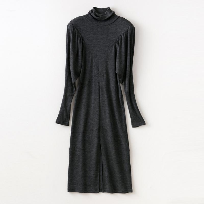 Newest 2020 Winter 100% Wool Knitted Women Dress High Neck Puff Sleeve Slit Midi Dress, Dark grey
Newest 2020 Winter 100% Wool Knitted Women Dress High Neck Puff Sleeve Slit Midi Dress, Dark grey