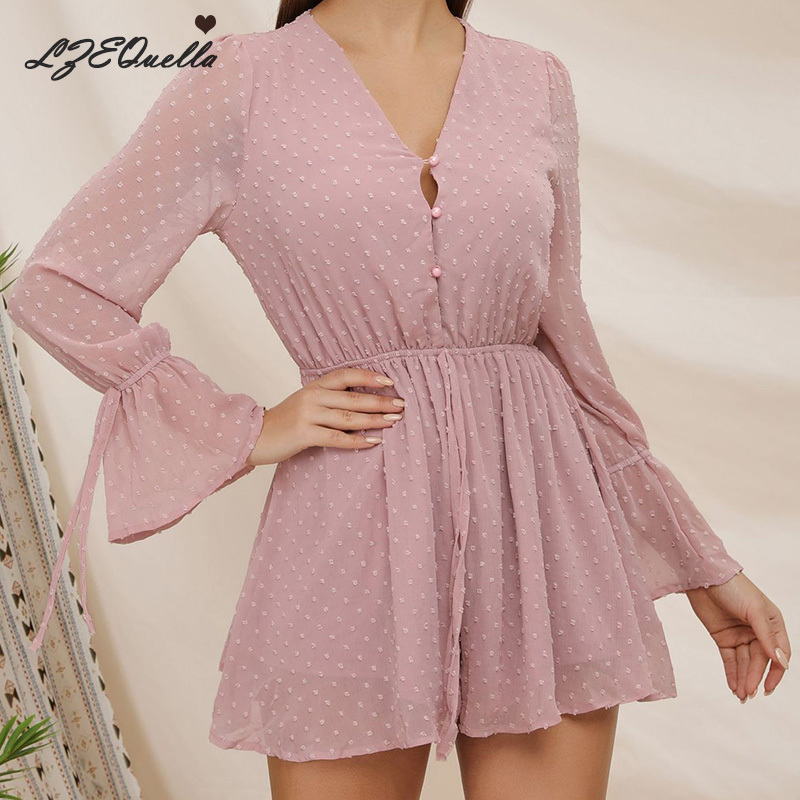 LZEQuella Women Sexy Long Sleeve High Waist Wide Leg Jumpsuits Rompers Pink Cute Lace Up Playsuit Casual Loose Clothing NZ1368 T200704, White
LZEQuella Women Sexy Long Sleeve High Waist Wide Leg Jumpsuits Rompers Pink Cute Lace Up Playsuit Casual Loose Clothing NZ1368 T200704, White