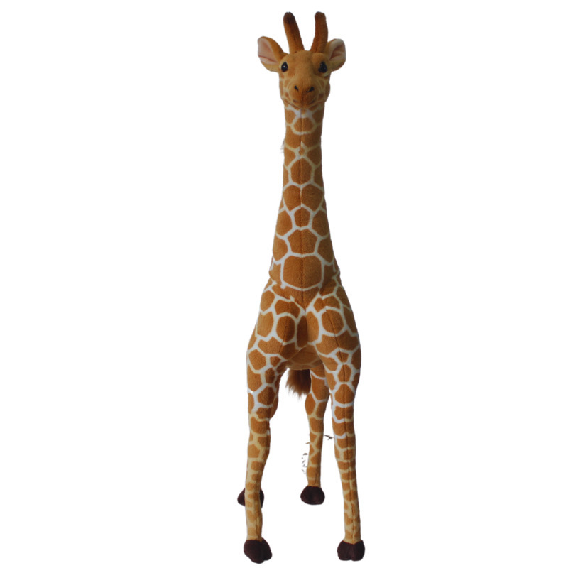 Lifelike Large Stuffed Animals Standing Giraffe Toys Giant Simulation Kwaii Decor Toys For Children Birthday Gifts 220217