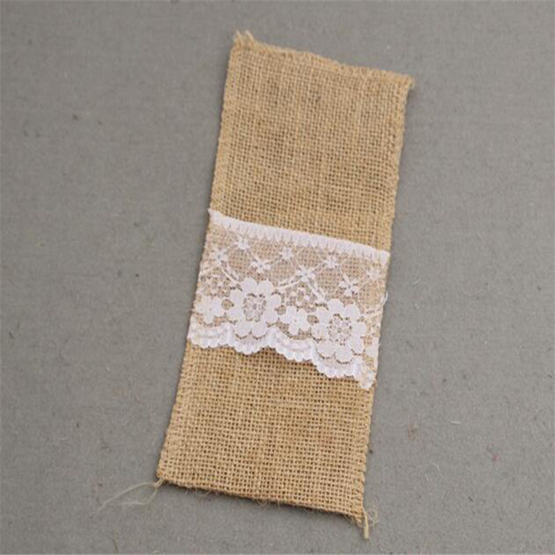 Burlap Jute Lace Wedding Home Party Festival Banquet Cutlery Bags Tableware Holder Pockets wedding decoration
Burlap Jute Lace Wedding Home Party Festival Banquet Cutlery Bags Tableware Holder Pockets wedding decoration