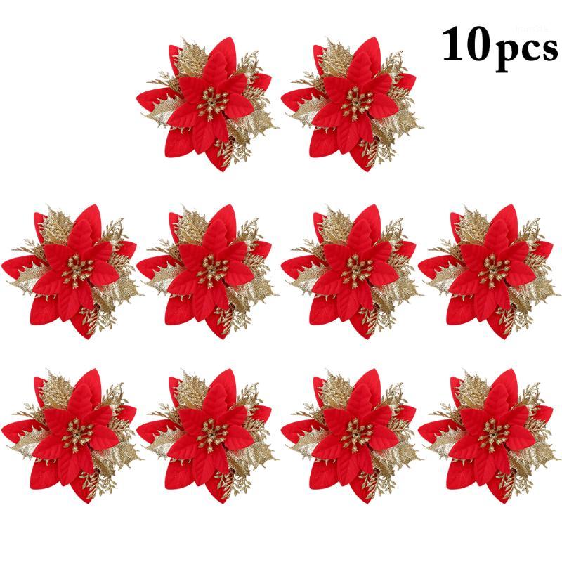 10pcs Artificial Flowers For Decoration Glitter Poinsettia Fake Flowers DIY Christmas Tree Home Wedding Decoration Flower Head1
10pcs Artificial Flowers For Decoration Glitter Poinsettia Fake Flowers DIY Christmas Tree Home Wedding Decoration Flower Head1