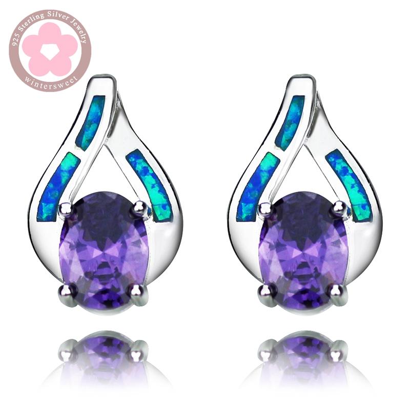RH0047 Elegant blue opal stud earrings 925 sterling silver filled female earrings wholesale jewelry fashion love gift
RH0047 Elegant blue opal stud earrings 925 sterling silver filled female earrings wholesale jewelry fashion love gift
