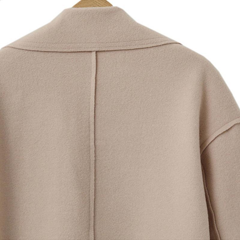 Designer Jacket Women Autumn Winter Wool Coat Women Casual Coat Vintage Solid Long Sleeve Thick Coats Female Elegant Warm Black Casaco Feminino Womens