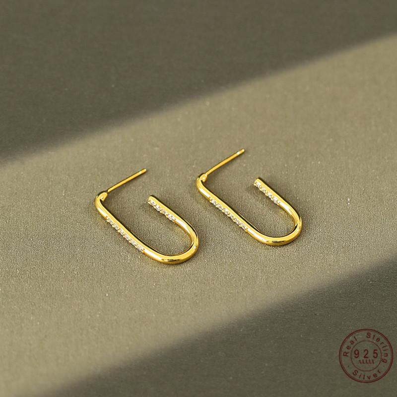 Stud 925 Sterling Silver Pavé Crystal Geometric U-shaped Earrings Women Korean Fashion Simple Party Jewelry Girlfriend Gift
Stud 925 Sterling Silver Pavé Crystal Geometric U-shaped Earrings Women Korean Fashion Simple Party Jewelry Girlfriend Gift