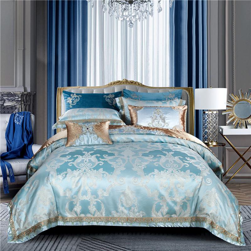 Luxury Bedding set Blue Queen King size Bed set Wedding Duvet cover Bed/Flat sheet Bed spread linge de lit ropa/juego de cama
Luxury Bedding set Blue Queen King size Bed set Wedding Duvet cover Bed/Flat sheet Bed spread linge de lit ropa/juego de cama