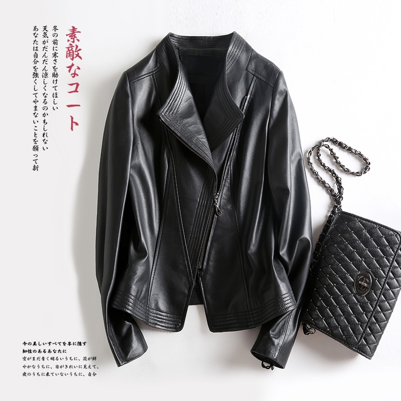 Nerazzurri High quality black short faux leather biker jacket women long sleeve women fashion plus size coats women 3xl-7xl 201030